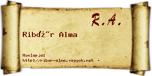 Ribár Alma névjegykártya